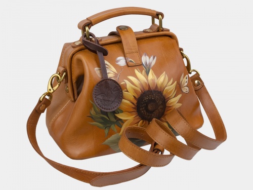 Женская сумка с цветком "Подсолнухи" с рисунком, росписью, принтом - фото фото 2
