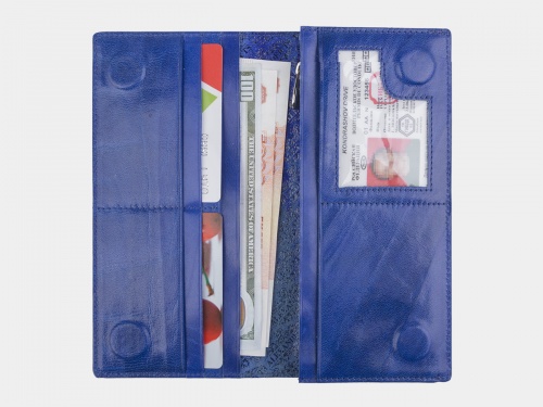 Кожаное женское портмоне с росписью "Прогулка" фото фото 3