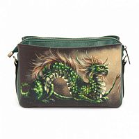 Маленькая сумка кросс боди с росписью "Сказочный дракон" фото