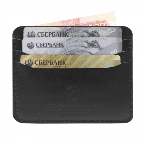 Кожаный конверт для дисконтных карт и купюр с принтом "Москва-Сити" фото фото 2