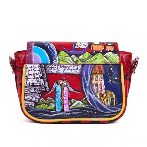 Женская сумка-портфель с росписью "Этно Рыбы" фото фото 3