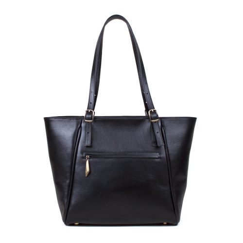 Кожаный шоппер трапеция черного цвета с портретом Сфинкса на заказ - ручная работа - кожаная и замшевая женская сумка шоппер ручной работы с рисунком и вышивкой на заказ фото 2