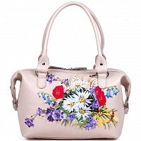 Женская сумка хорошего качества "Букет" с рисунком, росписью, принтом - фото