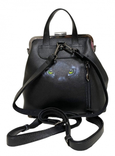 Женский рюкзак сумка с фермуаром и росписью "Черная пантера" фото фото 3