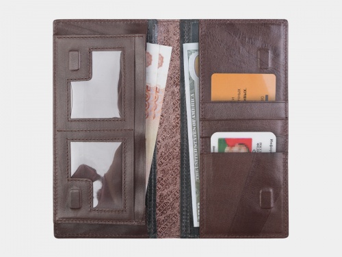 Кожаный кошелек-портмоне с росписью "Изумрудный город" фото фото 3