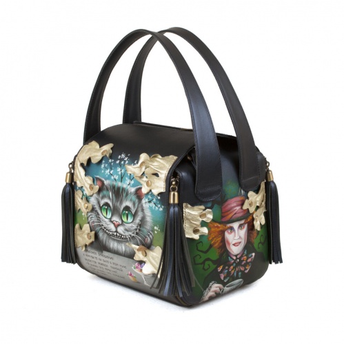 Женская сумка квадратной формы "Чеширский кот" фото фото 3