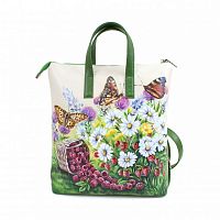 Женская сумка-рюкзак с красивым рисунком "Летняя" с росписью, принтом - фото
