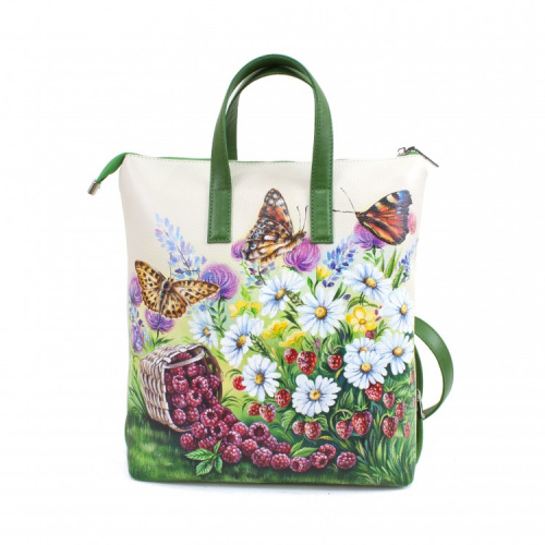 Женская сумка-рюкзак с красивым рисунком "Летняя" фото