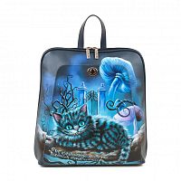 Женский рюкзак с рисунком по коже "Чешир на отдыхе" фото