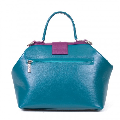 Женская кожаная сумка саквояж "Прованс" с росписью, принтом - фото фото 3