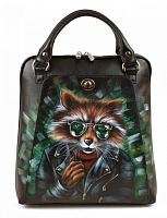 Авторская сумка-рюкзак с рисунком "Лис в очках" фото