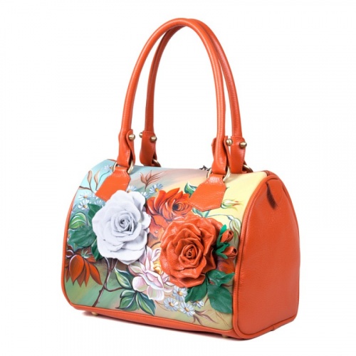 Женская сумка с аппликацией и росписью "Осенние розы" фото фото 2