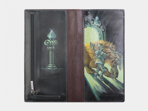 Кожаный кошелек-портмоне с росписью "Изумрудный город" фото фото 2