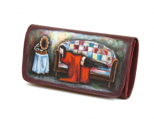 Женский бумажник с росписью "Девушка на диване" фото фото 5