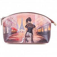 Кожаная косметичка с рисунком "Прогулка по Парижу" фото