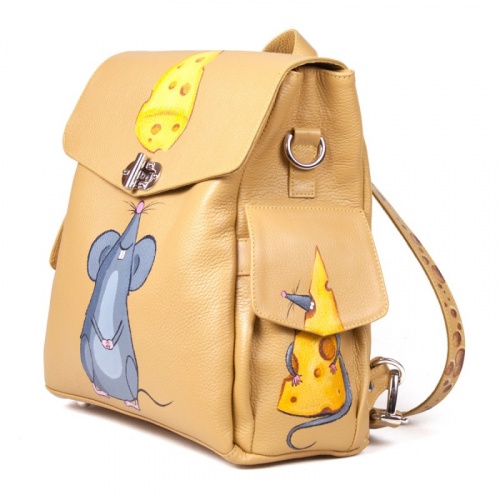 Рюкзак "Сыр и мышь" с рисунком, росписью, принтом - фото фото 2