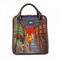Универсальная сумка-рюкзак "Парижанка" с рисунком, росписью, принтом - фото
