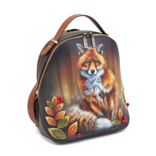 Городской женский рюкзак с росписью "Лесная лиса" фото фото 3
