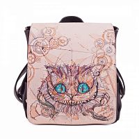 Рюкзак с одной лямкой "Чеширский кот" с рисунком, росписью, принтом - фото