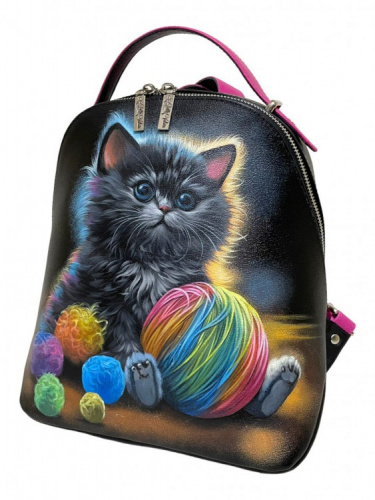 Женский рюкзак с росписью кота "Шерстяной котенок" фото фото 3