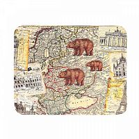Кожаный кард-холдер для карт с принтом "Карта мира с медведем" фото