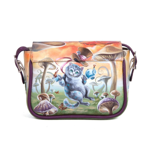 Женская сумка с широким ремнем и рисунком "Алиса в стране чудес" фото фото 15
