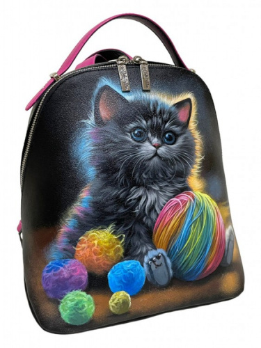 Женский рюкзак с росписью кота "Шерстяной котенок" фото фото 2