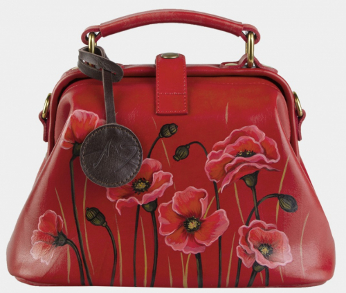 Красная женская сумка "Маки" фото