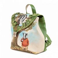 Красивый женский рюкзак с росписью "Барсучья жизнь" фото