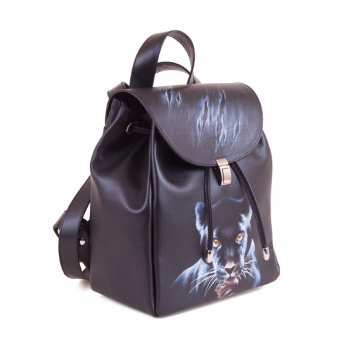 Женский рюкзак с росписью "Черная пантера" фото фото 2