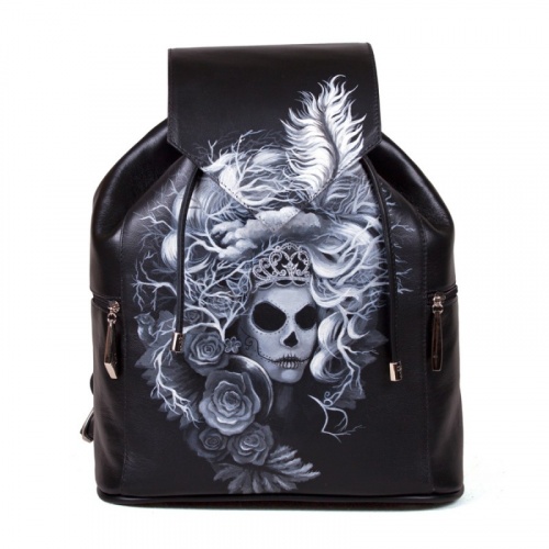 Рюкзак "Queen of Skulls" с рисунком, росписью, принтом - фото