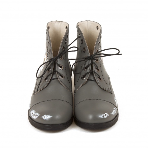 Женские ботинки с ручной росписью  "Совёнок" фото фото 3