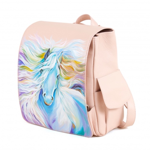 Вместительный женский рюкзак с росписью "Крылатый конь" фото фото 2