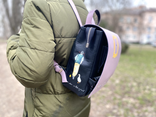 Женская сумка-рюкзак с росписью "Лиса-пилот" фото фото 10