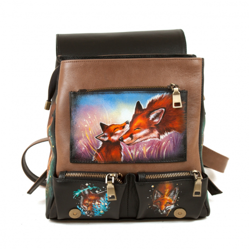 Женская сумка-рюкзак с принтом лисы "Лисёнок в гирляндах" фото фото 4