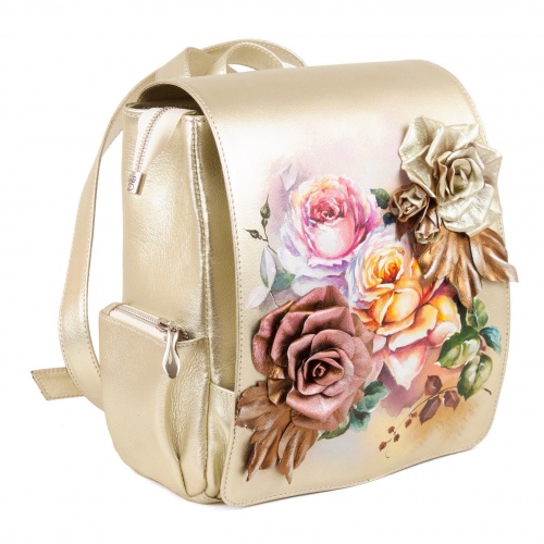 Женский рюкзак с росписью цветов "Ароматные розы" фото фото 2
