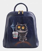 Женский рюкзак с ручной росписью "Утренняя сова" фото