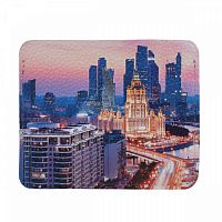 Кожаный конверт для дисконтных карт и купюр с принтом "Москва-Сити" фото