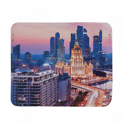 Кожаный конверт для дисконтных карт и купюр с принтом "Москва-Сити"