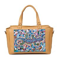 Модная деловая сумка для женщин "Саламандра" с принтом, росписью, рисунком смотреть фото