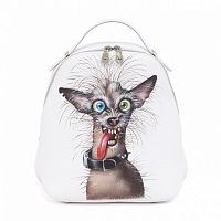 Кожаный рюкзак с росписью собачки "Злые собачки" фото