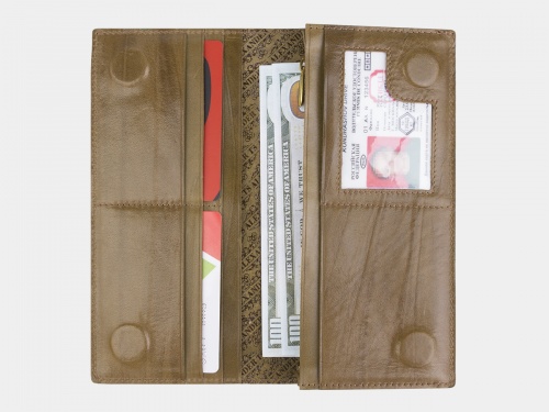 Кожаный кошелек-портмоне с росписью "Оле Лукойе" фото фото 3