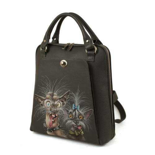Сумка-рюкзак на плечо с принтом "Злые собачки" фото фото 6