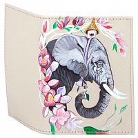 Обложка для прав и паспорта "Мудрый слон" ручной работы с рисунком, росписью, принтом - смотреть фото