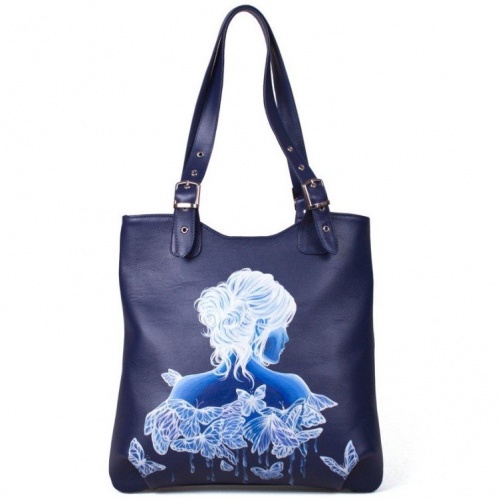 Женская сумка на плечо "Девушка с бабочками" фото