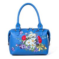 Женская сумка ручной работы с вышивкой "Летние цветы" фото