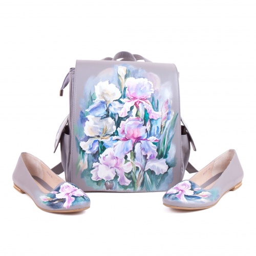 Комплект балетки и рюкзак с карманами "Ирисы" фото фото 2