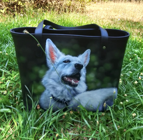 Женский шоппер с портретной росписью "Мой любимец" - изготовление кожаной женской сумки ручной работы с рисунком | Сумки с принтом на заказ - Sumnizza фото 4