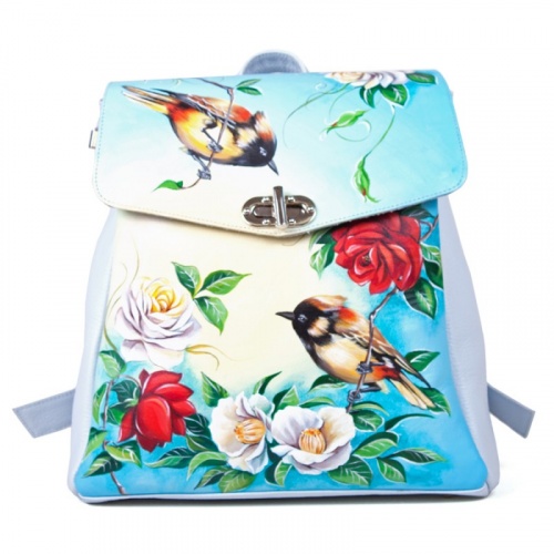 Красивый рюкзак с рисунком "Птицы на ветке" фото