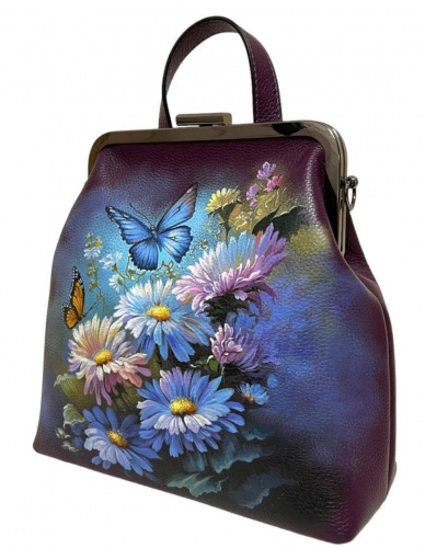 Женский рюкзак сумка на фермуаре "Полевые цветы" фото фото 4